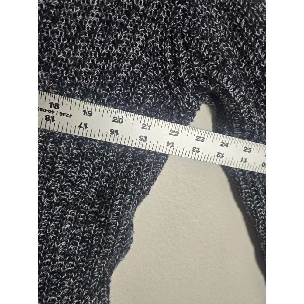 Tommy Hilfiger Navy White Marled Knit V-Neck Sweater Women’s Large - Picture 4 of 14
